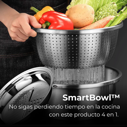 SmartBowl™ – Cortador & Escurridor 4 en 1