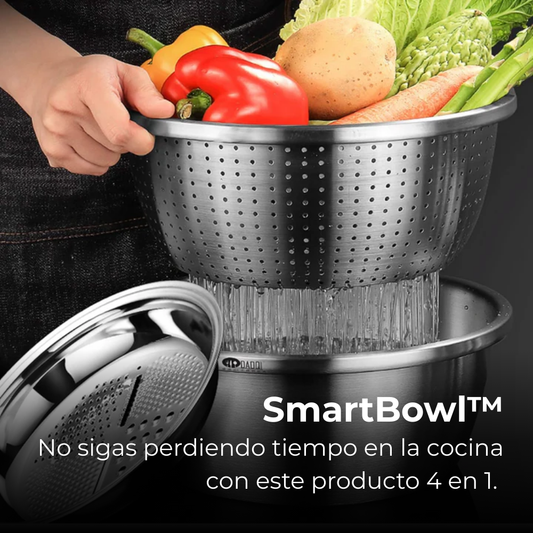 SmartBowl™ – Cortador & Escurridor 4 en 1
