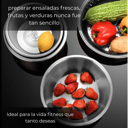 SmartBowl™ – Cortador & Escurridor 4 en 1