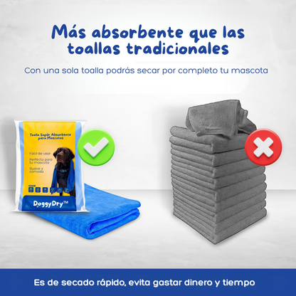 DoggyDry| Súper Toalla para Mascotas