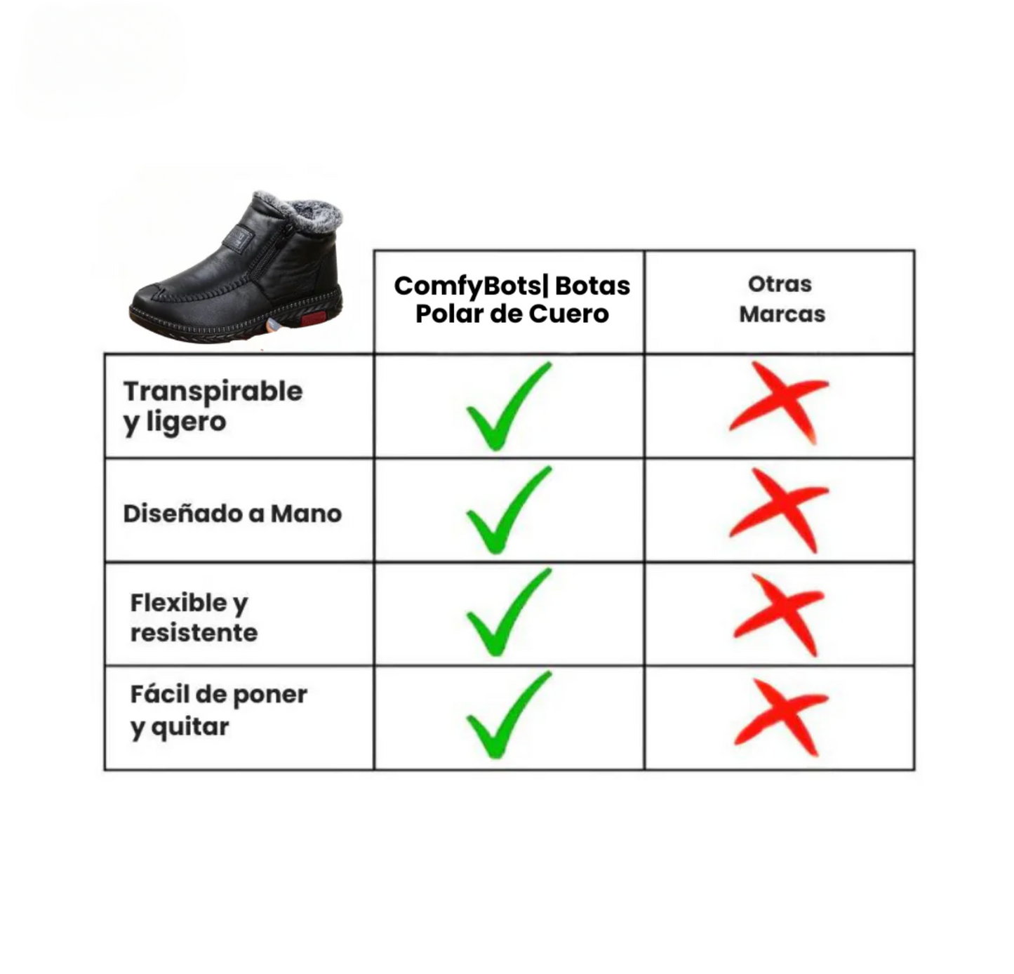 ComfyBots| Botas Polares de Cuero